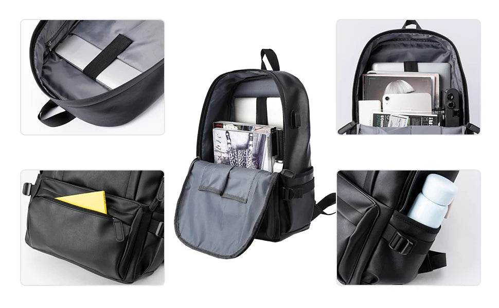 Amblot Large leather backpack for men