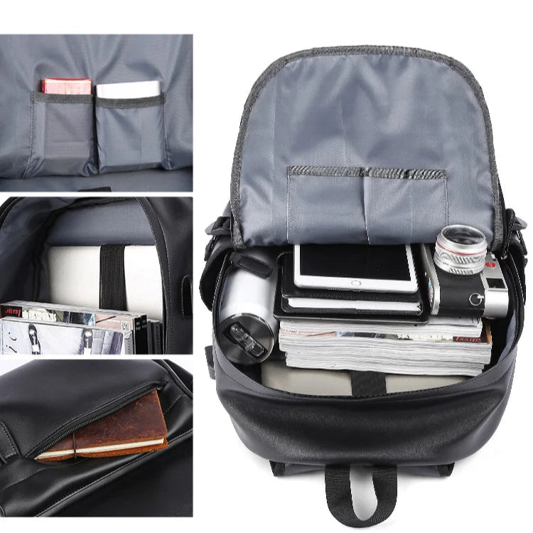 Amblot Large leather backpack for men