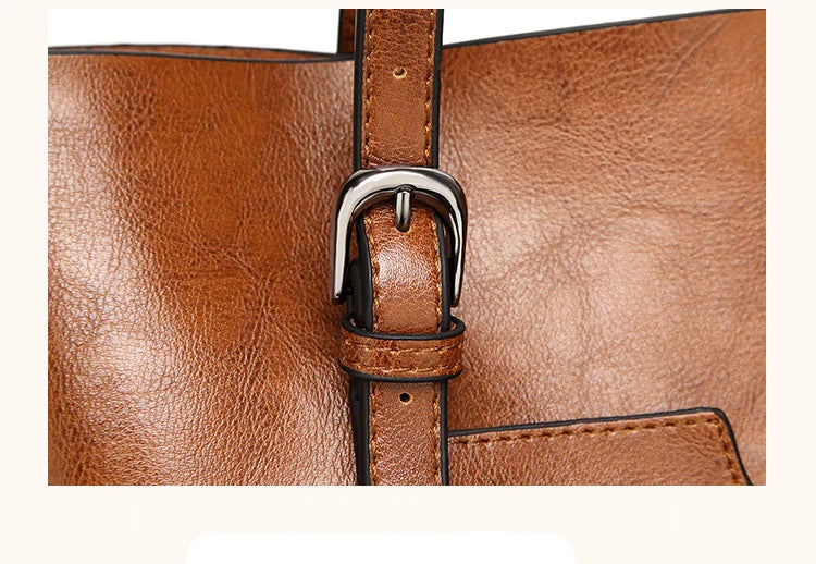 Amblot Large leather tote bag with zipper