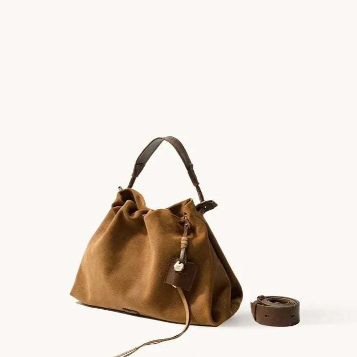 Amblot Large suede handbag for all seasons