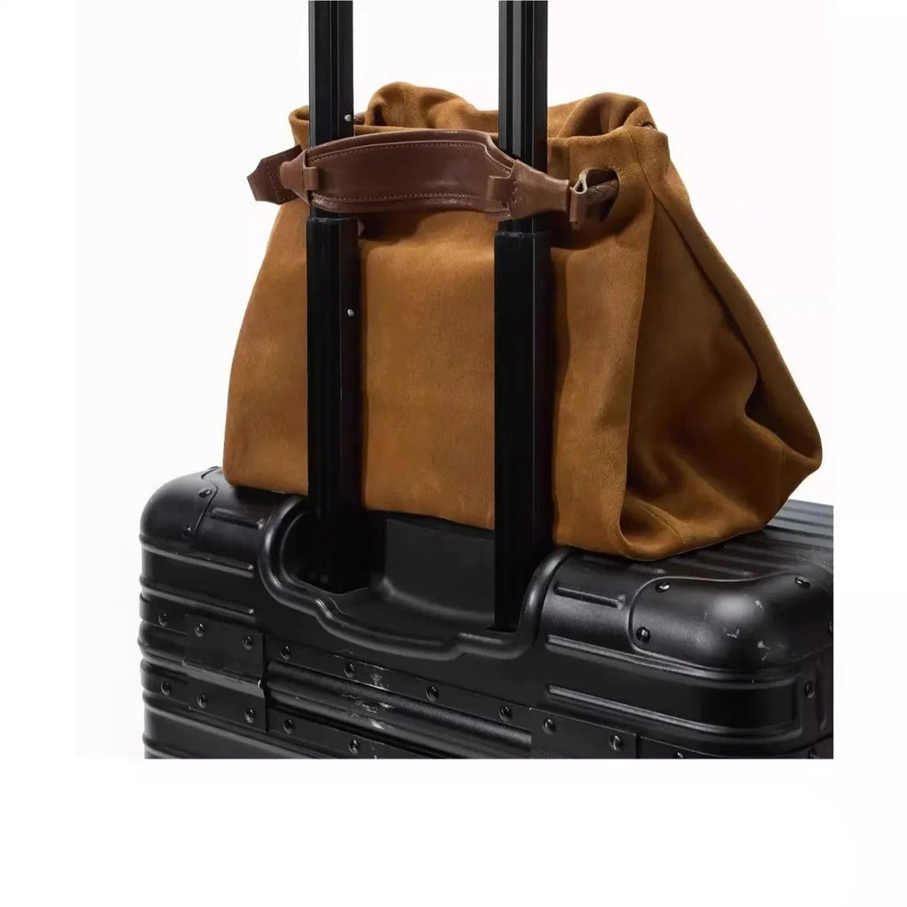 Amblot Large suede handbag for all seasons