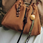 Amblot Large suede handbag for all seasons