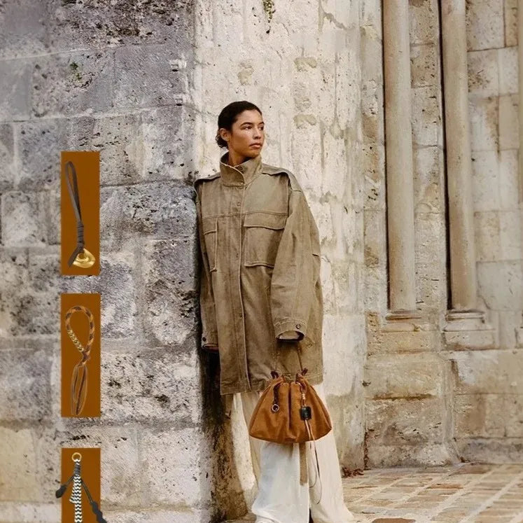 Amblot Large suede handbag for all seasons