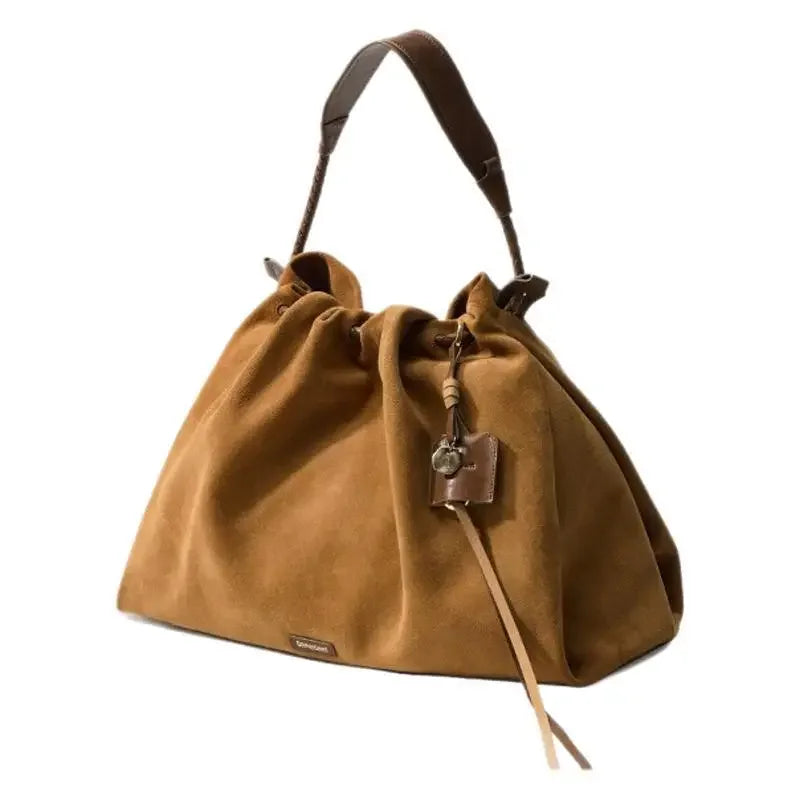 Amblot Large suede handbag for all seasons