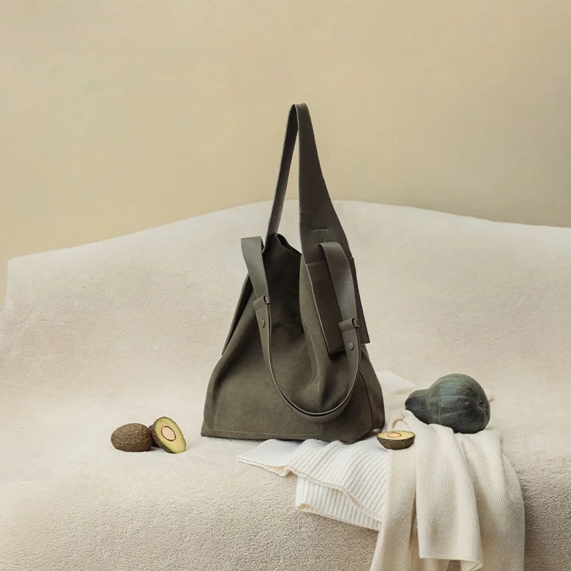 Amblot Large suede slouch bag