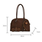 Amblot Large suede tote bag with zip-top closure