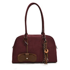 Amblot Large suede tote bag with zip-top closure