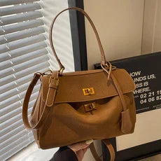 Amblot Large suede tote bag with zip-top closure