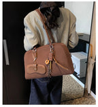 Amblot Large suede tote bag with zip-top closure