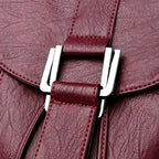 Amblot Leather knapsack with secure top flap