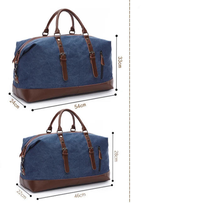 Amblot Leather men travel weekender bag