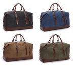 Amblot Leather men travel weekender bag