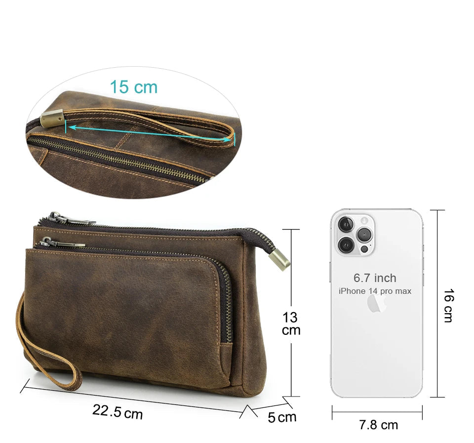 Amblot Leather zipper clutch