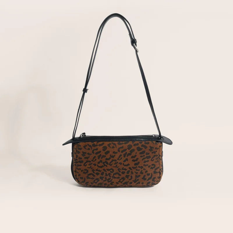 Amblot Leopard Suede shoulder purse