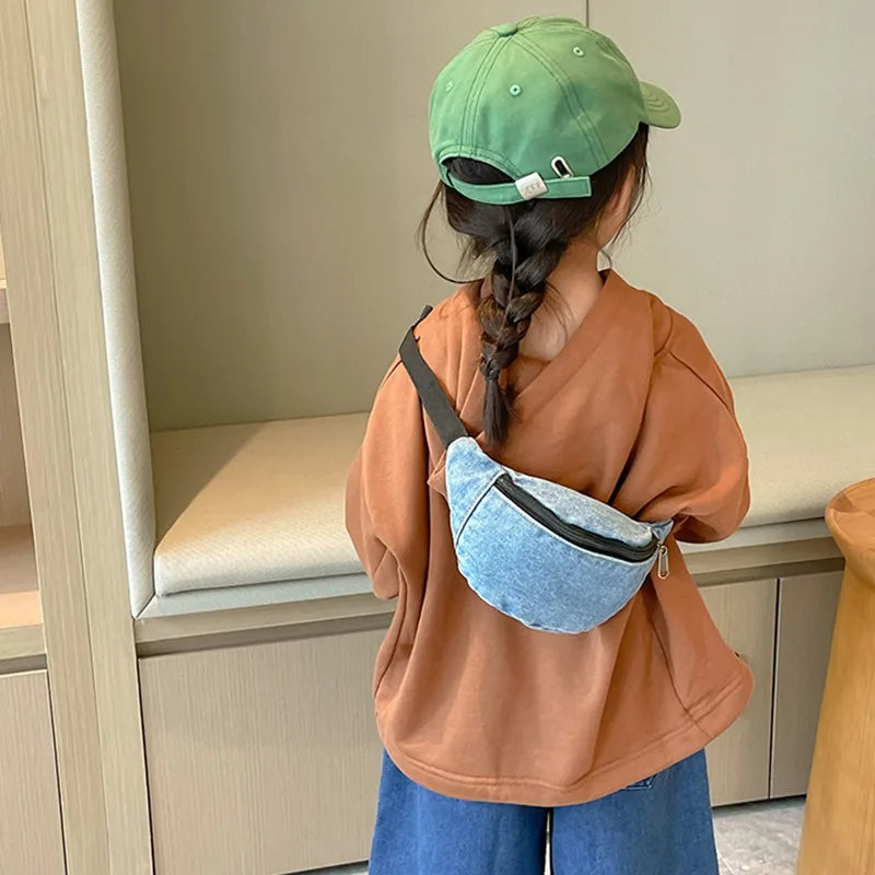 Amblot Light Blue Children denim bum bag