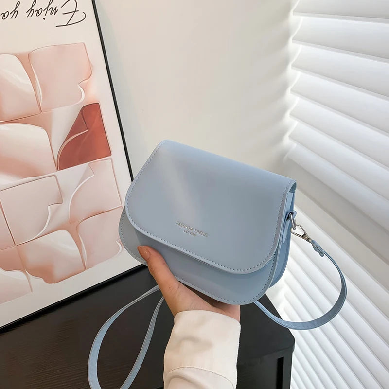 Amblot Light Blue Compact leather sling crossbody