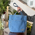 Amblot Light Blue Denim tote bag with soft handles