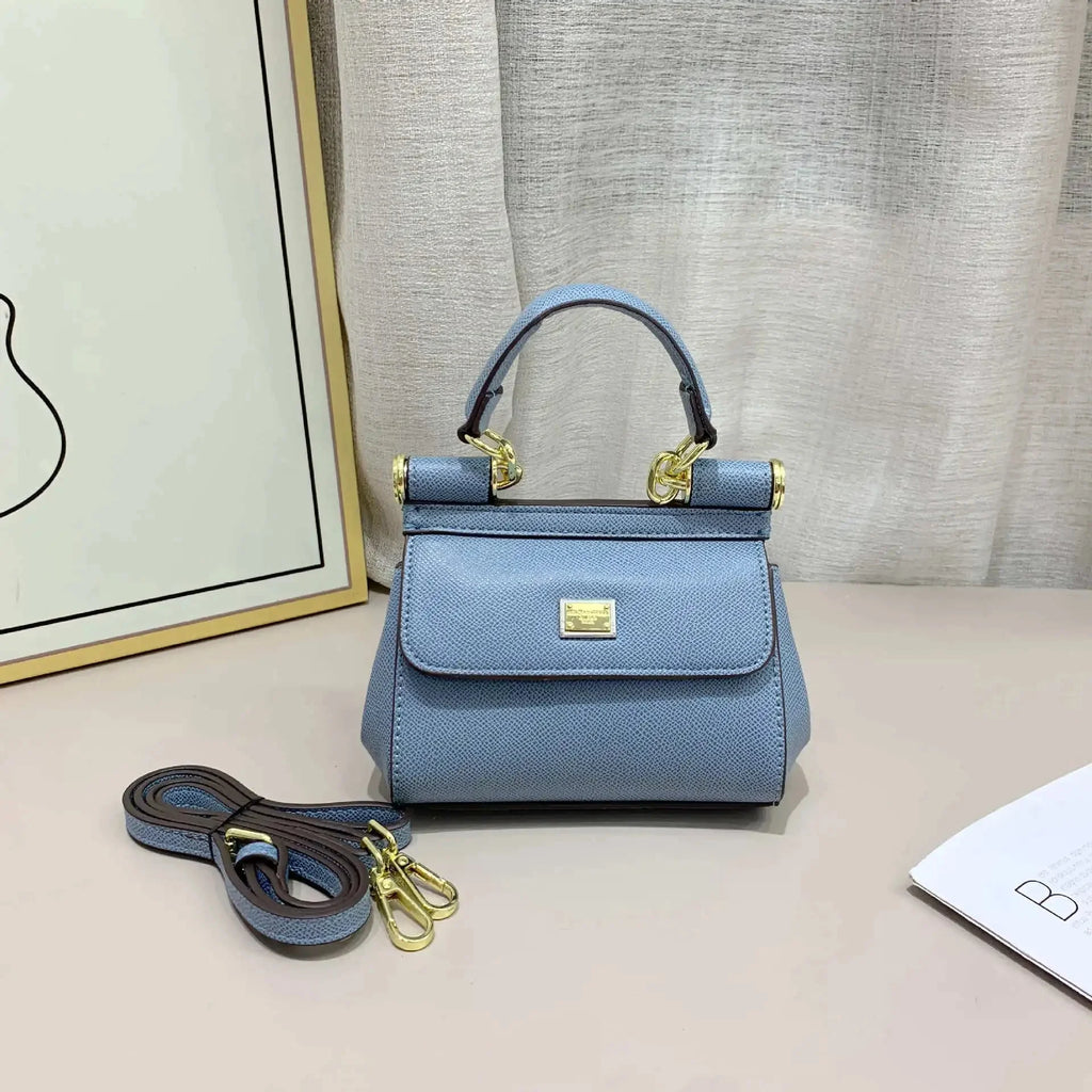 Amblot Light Blue Elegant leather handbag