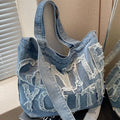 Amblot Light Blue Foldable denim tote bag