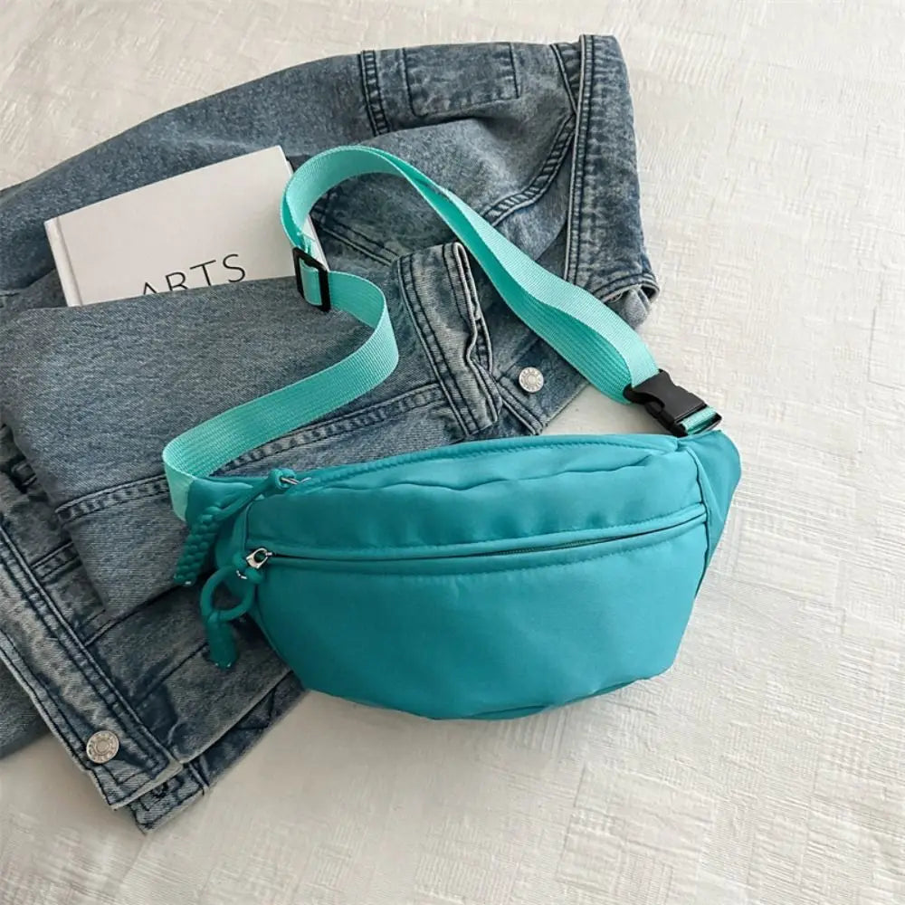 Amblot Light Blue Large capacity corduroy bum bag