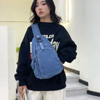 Amblot Light Blue Large denim body bag