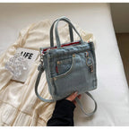 Amblot Light Blue Mini boxy denim handbag