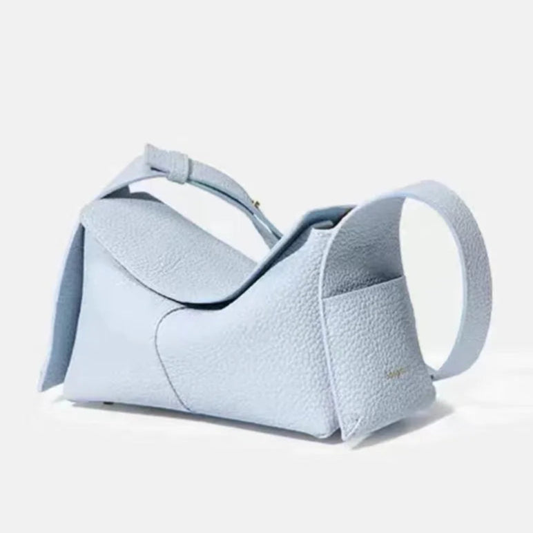 Amblot Light Blue Trendy leather shoulder bag