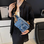 Amblot Light Blue Washed denim crossbody bag