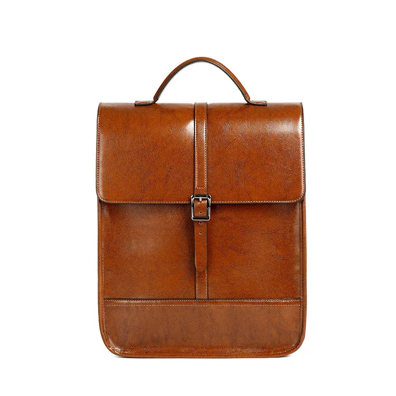 Amblot Light Brown Classic leather satchel