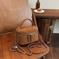 Amblot Light Brown Classic suede handbag with structured handle