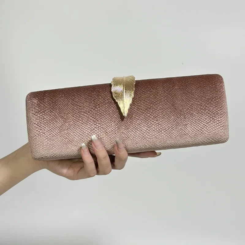 Amblot Light Brown Corduroy clutch bag with cute closure