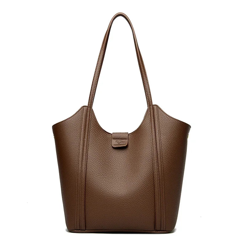 Amblot Light brown Elegant soft leather tote bag