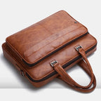 Amblot Light Brown Leather business briefcase