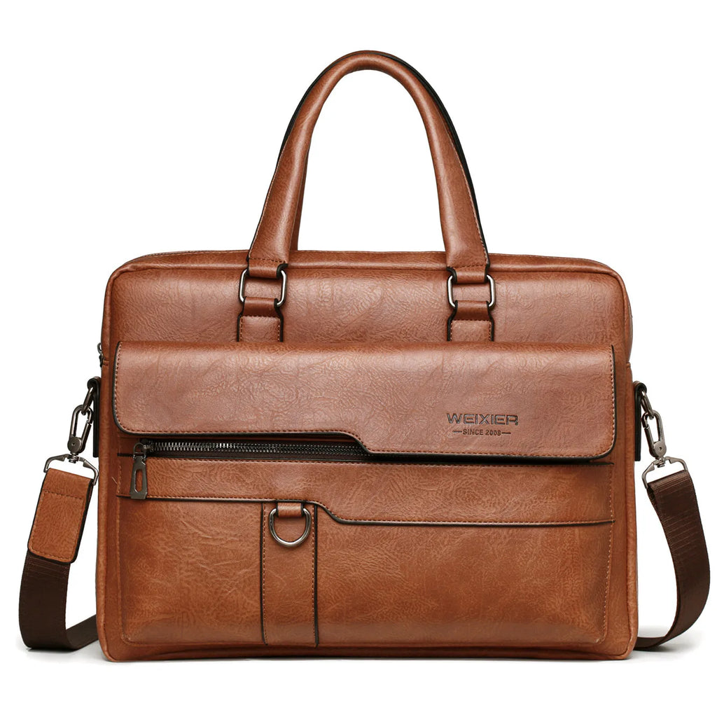 Amblot Light Brown Leather laptop bag