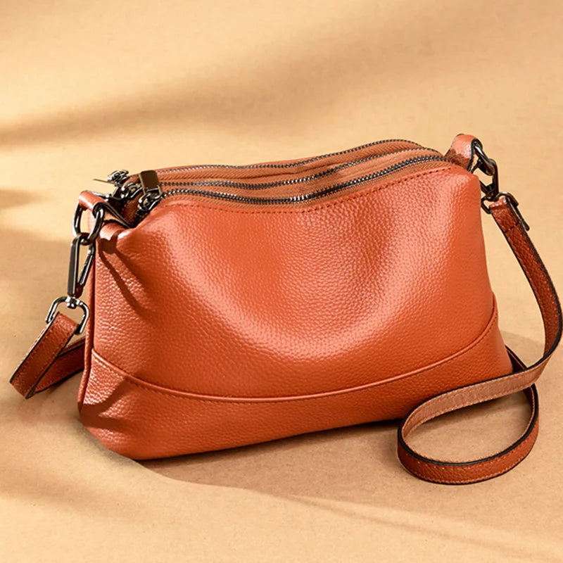 Amblot Light Brown Medium leather shoulder bag