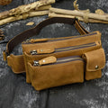 Amblot Light Brown Modern leather bum bag