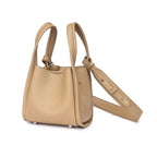 Amblot Light brown Square leather shoulder bag