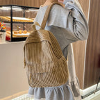 Amblot Light Brown Versatile corduroy backpack