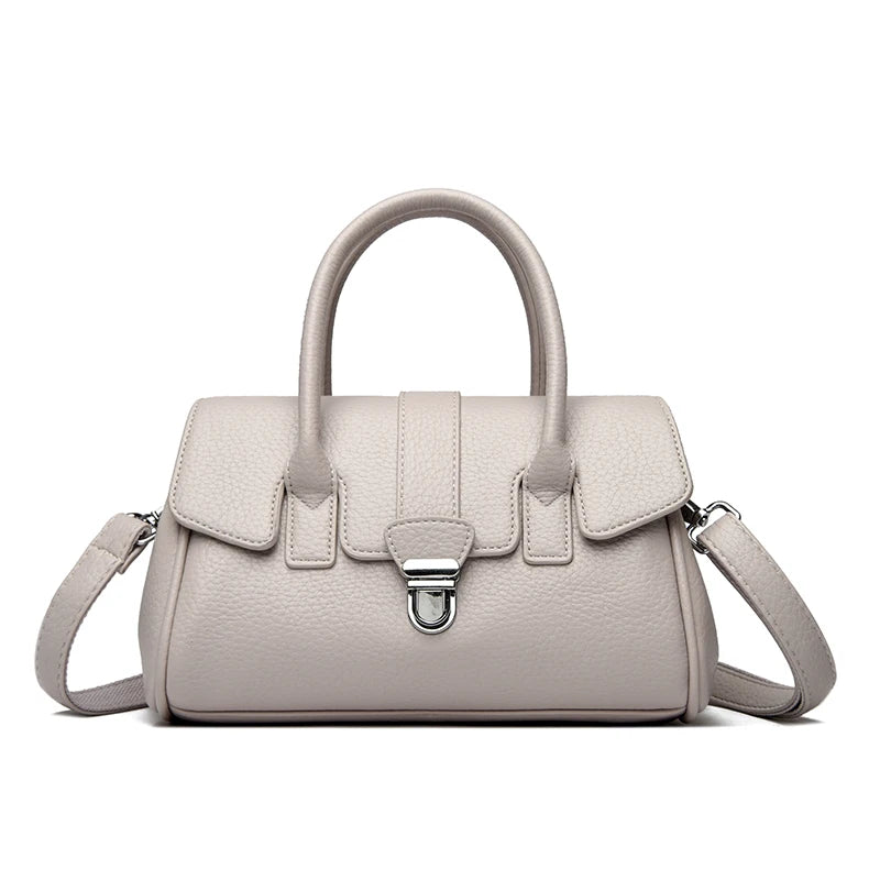 Amblot Light Gray Designer-inspired leather handbag