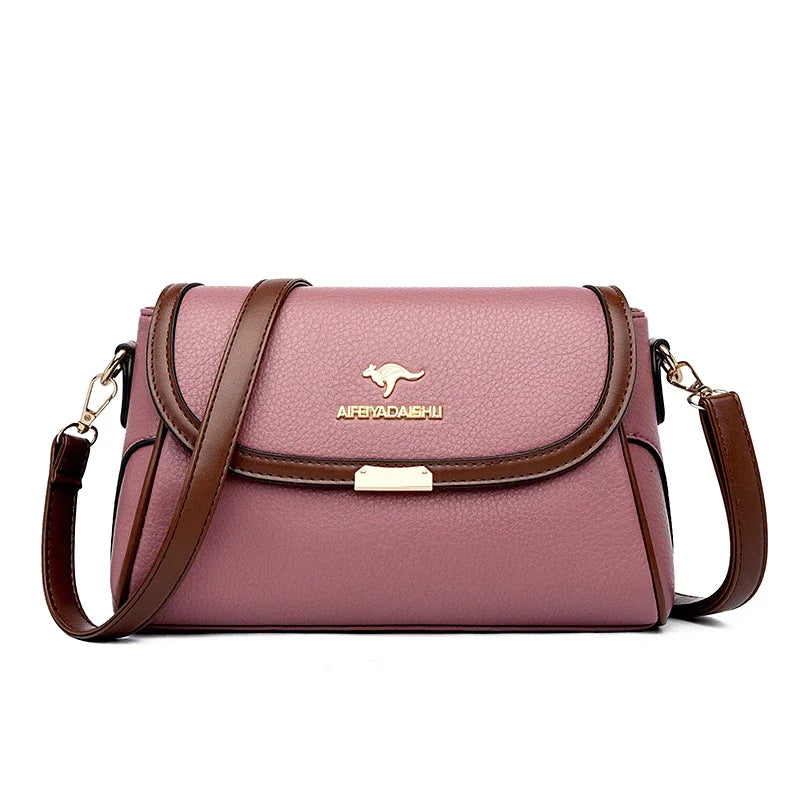 Amblot Mauve Versatile leather crossbody bag