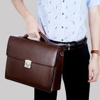 Amblot Men's leather briefcase bag