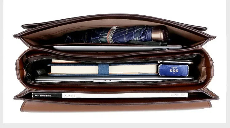 Amblot Men's leather briefcase bag