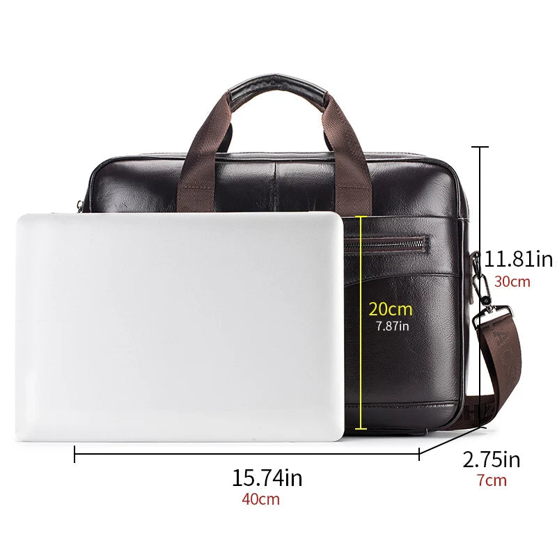Amblot Men's structured leather laptop case