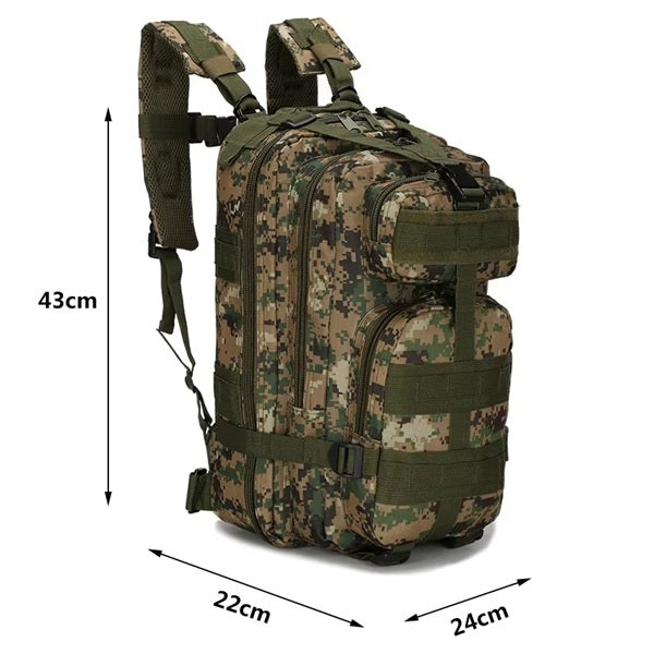 Beige camo army-style tactical backpack