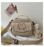 Amblot Mini bear corduroy handbag set in pastel colors