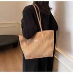 Amblot Minimalist corduroy tote bag for everyday wear