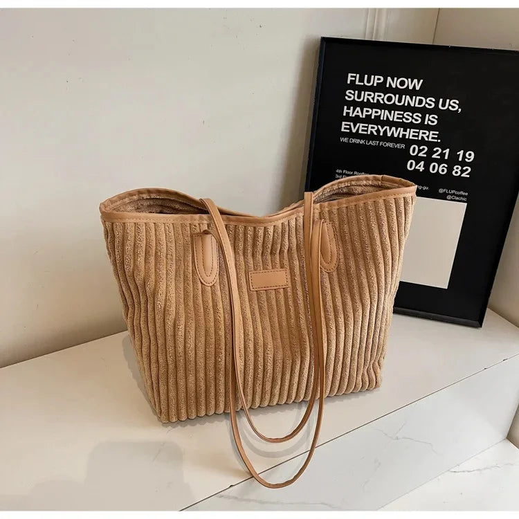 Amblot Minimalist corduroy tote bag for everyday wear