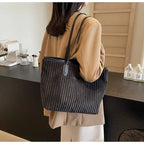 Amblot Minimalist corduroy tote bag for everyday wear