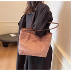 Amblot Minimalist corduroy tote bag for everyday wear