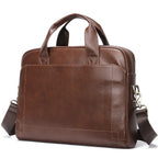 Amblot Modern leather briefcase with handle